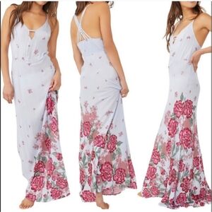 Free People Maxi Dress Get to You Floral Maxi Strappy NWT Medium